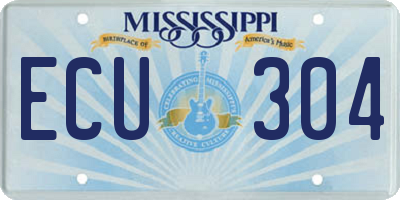 MS license plate ECU304