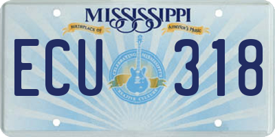MS license plate ECU318