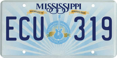MS license plate ECU319