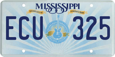 MS license plate ECU325