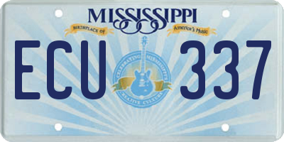 MS license plate ECU337