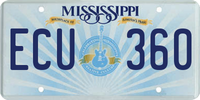 MS license plate ECU360