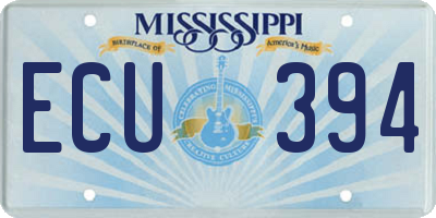 MS license plate ECU394