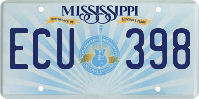 MS license plate ECU398