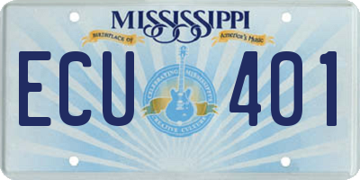 MS license plate ECU401