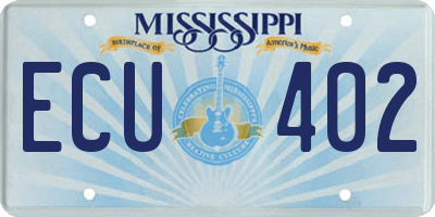 MS license plate ECU402