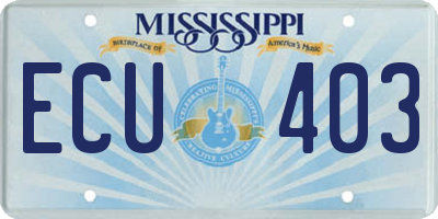 MS license plate ECU403
