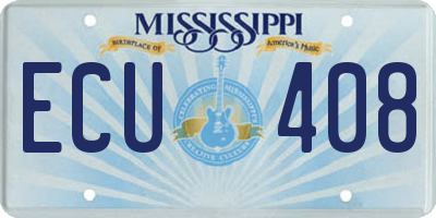 MS license plate ECU408
