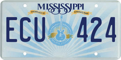 MS license plate ECU424