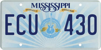 MS license plate ECU430