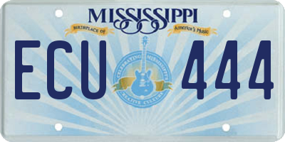 MS license plate ECU444