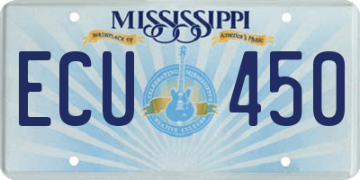 MS license plate ECU450