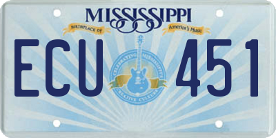 MS license plate ECU451