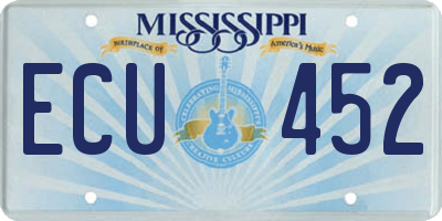 MS license plate ECU452