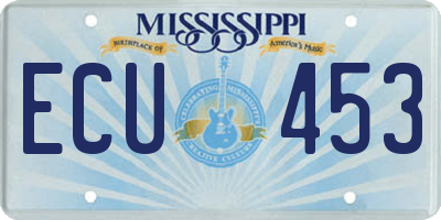 MS license plate ECU453