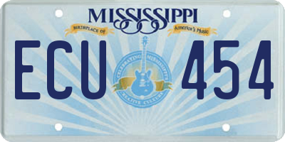 MS license plate ECU454