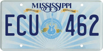 MS license plate ECU462
