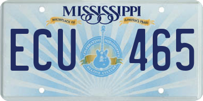 MS license plate ECU465