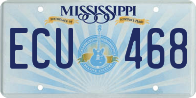 MS license plate ECU468