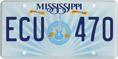 MS license plate ECU470