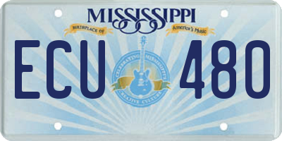 MS license plate ECU480