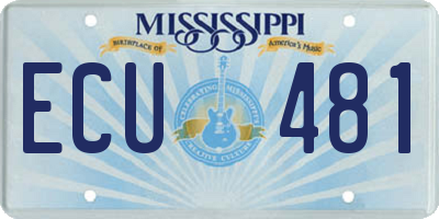 MS license plate ECU481