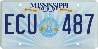 MS license plate ECU487