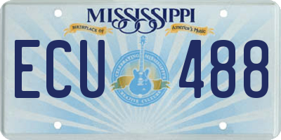 MS license plate ECU488