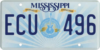 MS license plate ECU496