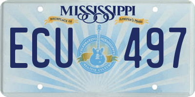 MS license plate ECU497
