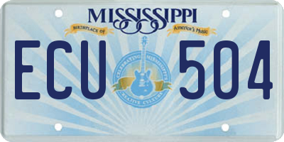 MS license plate ECU504