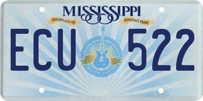 MS license plate ECU522