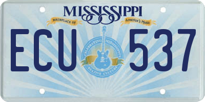 MS license plate ECU537