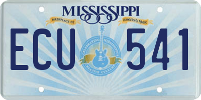 MS license plate ECU541