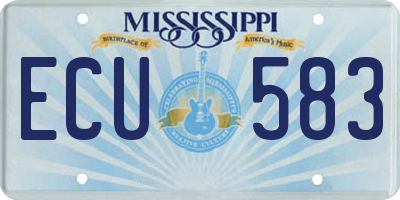 MS license plate ECU583