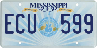 MS license plate ECU599