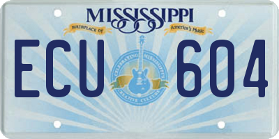 MS license plate ECU604
