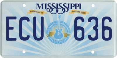 MS license plate ECU636