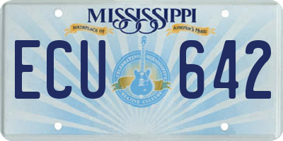 MS license plate ECU642