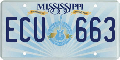 MS license plate ECU663