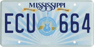 MS license plate ECU664