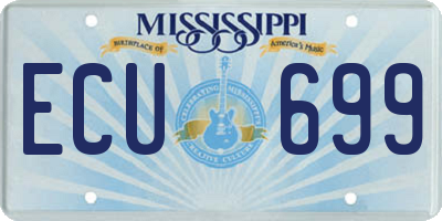 MS license plate ECU699