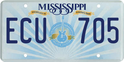 MS license plate ECU705