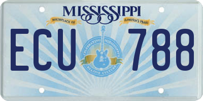 MS license plate ECU788