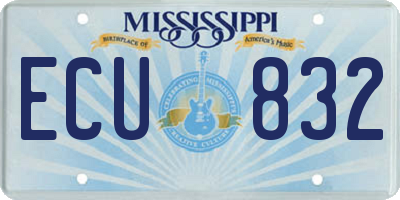 MS license plate ECU832