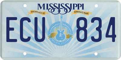 MS license plate ECU834