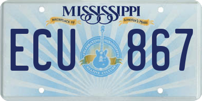MS license plate ECU867