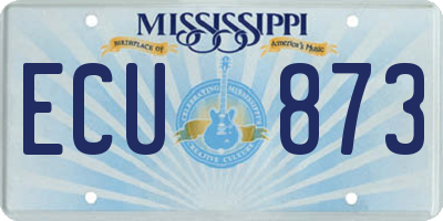 MS license plate ECU873