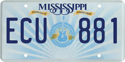 MS license plate ECU881