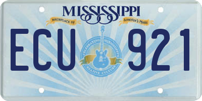 MS license plate ECU921